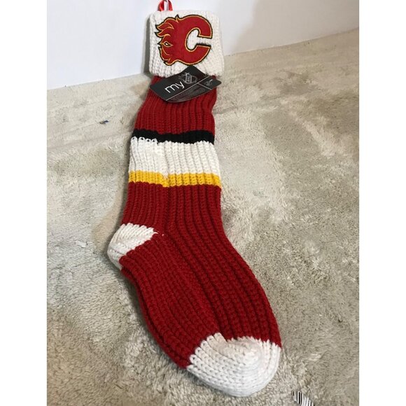 Calgary Flames NHL Knit Christmas Stocking 18" + Red & White - Picture 3 of 6